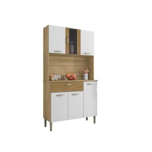 Armário de Cozinha Pequeno 6 Portas 1 Gaveta Pan Kits Paraná