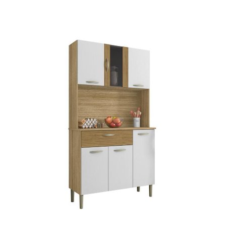 Armário de Cozinha Pequeno 6 Portas 1 Gaveta Pan Kits Paraná