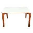 Ver imagem 2 de Mesa Alpha 160x90cm - Castanho Claro Tampo Vidro Off White
