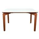 Ver imagem 1 de Mesa Alpha 160x90cm - Castanho Claro Tampo Vidro Off White