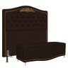 Cabeceira Cama Box Casal King 195cm Com Calçadeira Baú Imperial J02 Corano Marrom Escuro - - 1
