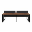 Ver imagem 4 de Mesa de Trabalho Plataforma 4 Lugares 2,40 m X 1,20 m Design Industrial com Caixas de Tomadas