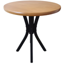 Ver imagem 1 de Mesa Marcela Redonda 70 Cm Tampo Castanho Mogno Base Tabaco Tabaco