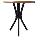 Ver imagem 2 de Mesa Marcela Redonda 70 Cm Tampo Castanho Mogno Base Tabaco Tabaco