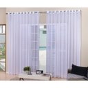 Ver imagem 1 de Cortina Varão Voil Liso Branco 3,00x2,30 Ilhós Cromado