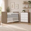 Ver imagem 1 de Jogo de Quarto Infantil Labirinto com Cômoda e Berço 4 Gavetas MDP-MDF Rústico
