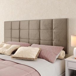 Cabeceira Estofada Dobravel Bia 1.60 Cama Box Queen - Bege - 2