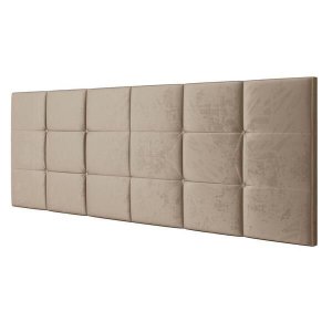 Cabeceira Estofada Dobravel Bia 1.60 Cama Box Queen - Bege