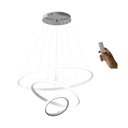Ver imagem 1 de Lustre Led 3 Anéis Moderno 113w 80cm Branco C/ Controle