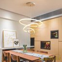 Ver imagem 2 de Lustre Led 3 Anéis Moderno 113w 80cm Branco C/ Controle