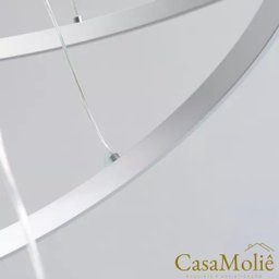 Lustre Led 3 Anéis Moderno 113w 80cm Branco C/ Controle - 5