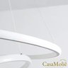 Lustre Led 3 Anéis Moderno 113w 80cm Branco C/ Controle - 3