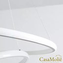 Ver imagem 3 de Lustre Led 3 Anéis Moderno 113w 80cm Branco C/ Controle