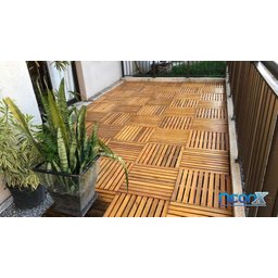 Deck de Madeira Modular 100x50cm com Pintura Neonx:osmocolor Canela Semi Tran - 5