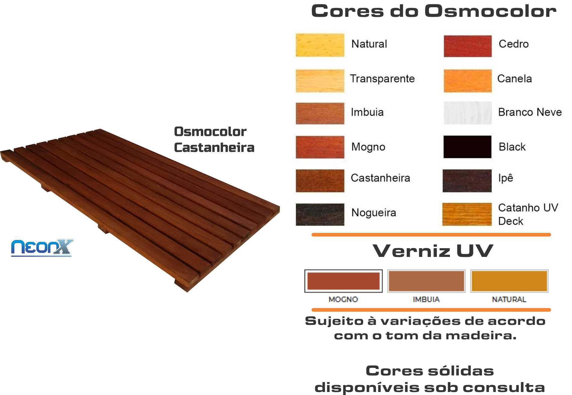 Deck de Madeira Modular 100x50cm com Pintura Neonx:osmocolor Canela Semi Tran - 2