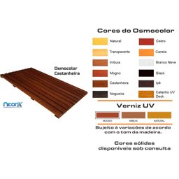 Deck de Madeira Modular 100x50cm com Pintura Neonx:osmocolor Canela Semi Tran - 2