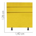 Ver imagem 3 de Cabeceira Estofada Argentina 140cm Casal para Cama Colchão Box Quarto Corino Amarelo - Aurora Line