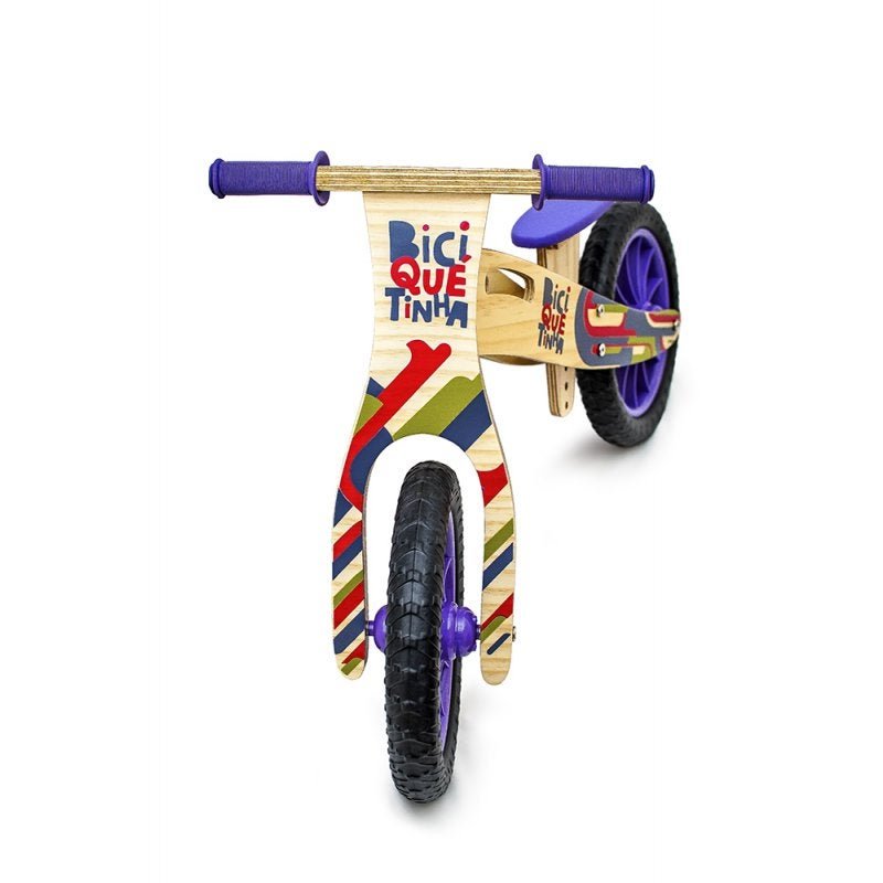 Bicicleta De Equilíbrio De Madeira Coloridinha BiciQuétinha - 2