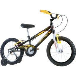 Bicicleta Boy Raiada Aro 16 Preta/Amarel Track Bikes - 1 Bicicleta Boy Raiada Aro 16 Preta/Amarel Track Bikes - 1