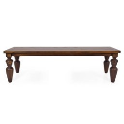 Mesa de Jantar em Madeira Maciça 220cm Pés Torneados Flower Canela - 2