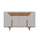Ver imagem 1 de Balcão Buffet Emerald 4 Portas Ripado Off White/cinamomo - Pnr Móveis