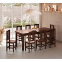 Ver imagem 2 de Conjunto Sala de Jantar 200x88 com 8 Cadeiras Diamante - Nemargi:castanho