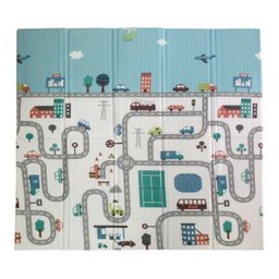 Tapete Infantil Atividades Dobrável 120x120cm Espessura 8mm Cidade - 2