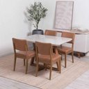 Ver imagem 5 de Conjunto de Jantar Mesa Retangular com Vidro Bennett 4 Cadeiras New Ella - Caramelo