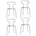 Ver imagem 1 de Kit 4 Cadeiras Base Tubular Fixa Fantasminha Chef Branco/Prata