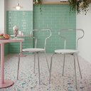 Ver imagem 2 de Kit 4 Cadeiras Base Tubular Fixa Fantasminha Chef Branco/Prata