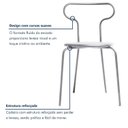 Ver imagem 4 de Kit 4 Cadeiras Base Tubular Fixa Fantasminha Chef Branco/Prata