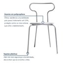Ver imagem 5 de Kit 4 Cadeiras Base Tubular Fixa Fantasminha Chef Branco/Prata