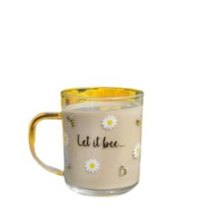 Kit Conjunto Caneca Abelha 225ml + Mini Prato Flor 14cm