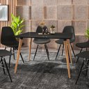 Ver imagem 3 de Mesa de Jantar Antonella 120x90 Cm Preto Pés Retrô Castanho - D’Rossi