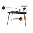 Ver imagem 6 de Mesa de Jantar Antonella 120x90 Cm Preto Pés Retrô Castanho - D’Rossi