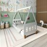 Cama Infantil Montessoriana Susy com Led e Grades de Proteção Branco/mel - 1