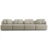Sofá 5 Lugares para Sala de Estar Living 388cm Arlo F04 Linho Bege - Lyam Decor - 2