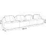 Sofá 5 Lugares para Sala de Estar Living 388cm Arlo F04 Linho Bege - Lyam Decor - 3