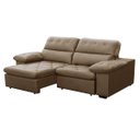 Ver imagem 2 de Sofa Retratil Reclinavel 2 Lugares 2,70m Crystal Veludo Capuccino Lansofbr Lansof Brasil