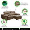 Ver imagem 6 de Sofa Retratil Reclinavel 2 Lugares 2,70m Crystal Veludo Capuccino Lansofbr Lansof Brasil