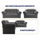 Ver imagem 3 de Conjunto Sofá Windsor Velut Cinza 3 e 2 Lugares 2,04m e 1,59m - King House