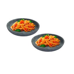 Kit 2 Pratos Fundo Para Massa em Pedra Sabão Borda Alta 28cm - 2