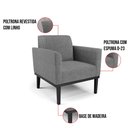 Ver imagem 6 de Kit 2 Poltronas Base de Madeira Fixa Preto Marisa Linho D03 - D’Rossi A26 Grafite