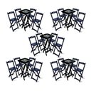 Ver imagem 1 de Kit 5 Conjuntos de Mesa Bistrô Dobrável Jack Daniel's com 4 Banquetas de Madeira Preta