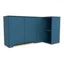 Ver imagem 1 de Armário Aéreo Cozinha de Canto 2 Portas 100% Mdf Ph3083 Azul Orion - Édez
