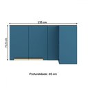 Ver imagem 3 de Armário Aéreo Cozinha de Canto 2 Portas 100% Mdf Ph3083 Azul Orion - Édez