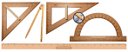 Ver imagem 1 de Kit Geométrico do Professor Mdf Com Régua 1 Metro, 1 Compasso Para Giz 40 cm, 1 Esquadro 30/60 Graus