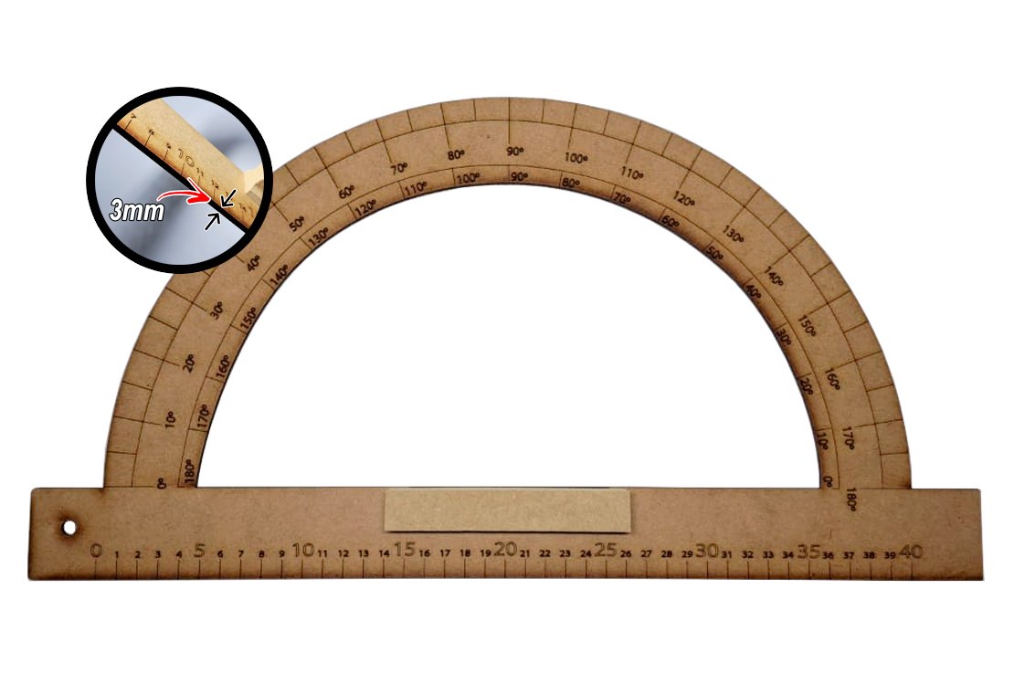 Kit Geométrico do Professor Mdf Com Régua 1 Metro, 1 Compasso Para Giz 40 cm, 1 Esquadro 30/60 Graus - 5