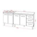 Ver imagem 6 de Balcão para Cooktop 4 Bocas Fran e Armário Bruna 118 Cm Cozinha Gabinete Savana Preto com Tampo Tamp