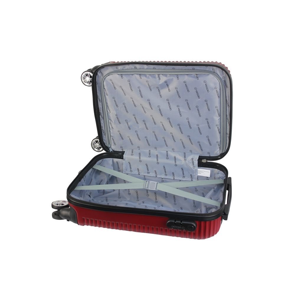 Mala de Bordo Abs para Viagem Viaggio Via-1920 Cadeado Integrado Rodas Duplas Giro 360 Vinho - 4
